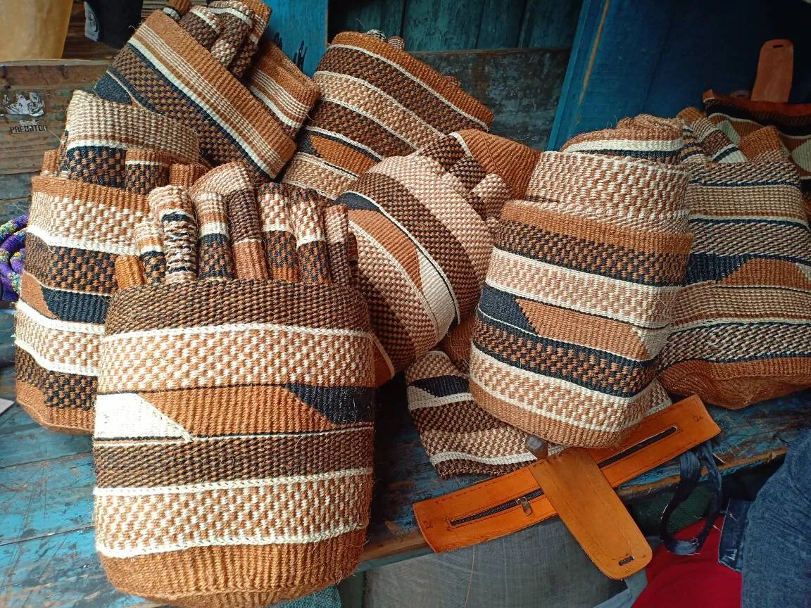 Handmade Woven Sisal Sling Bag - Boho Eco-Friendly Crossbody Bag | Sustainable Natural Fiber Purse | African Artisan Handcrafted Bag