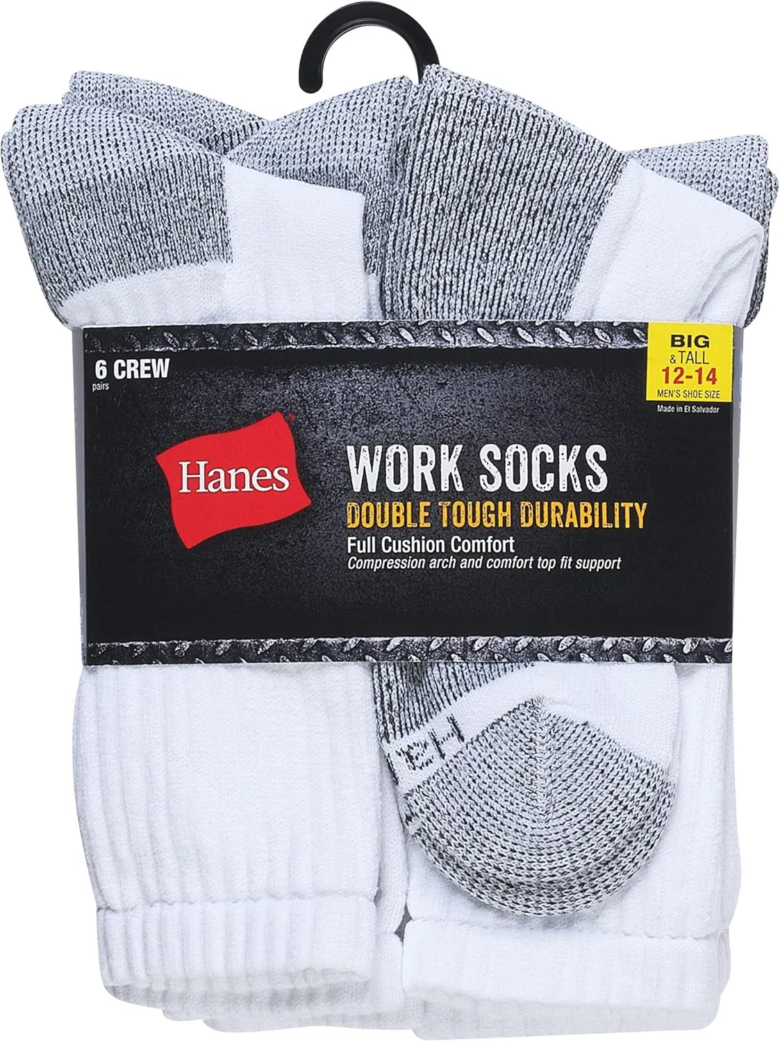 Hanes Men's Work Socks, 6-Pack