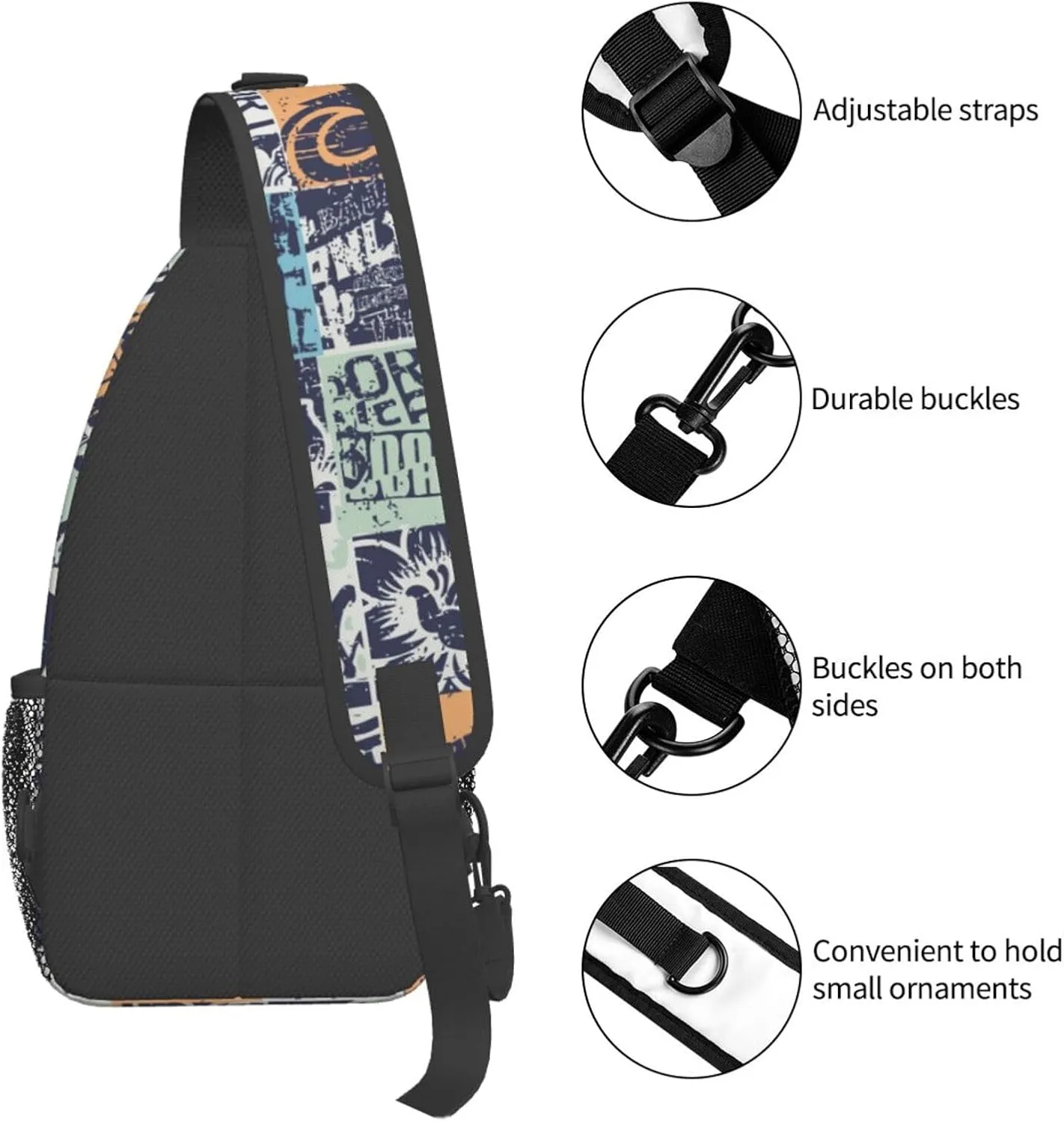 Hawaii Crossbody Bag Beach Shoulder Bag Backpack Hawaiian Sling Bag Chest Casual Daypack Bag for Hawaii