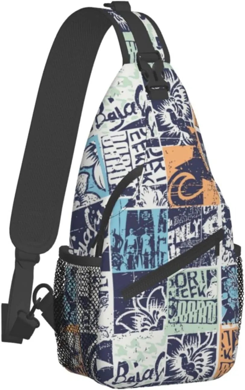 Hawaii Crossbody Bag Beach Shoulder Bag Backpack Hawaiian Sling Bag Chest Casual Daypack Bag for Hawaii