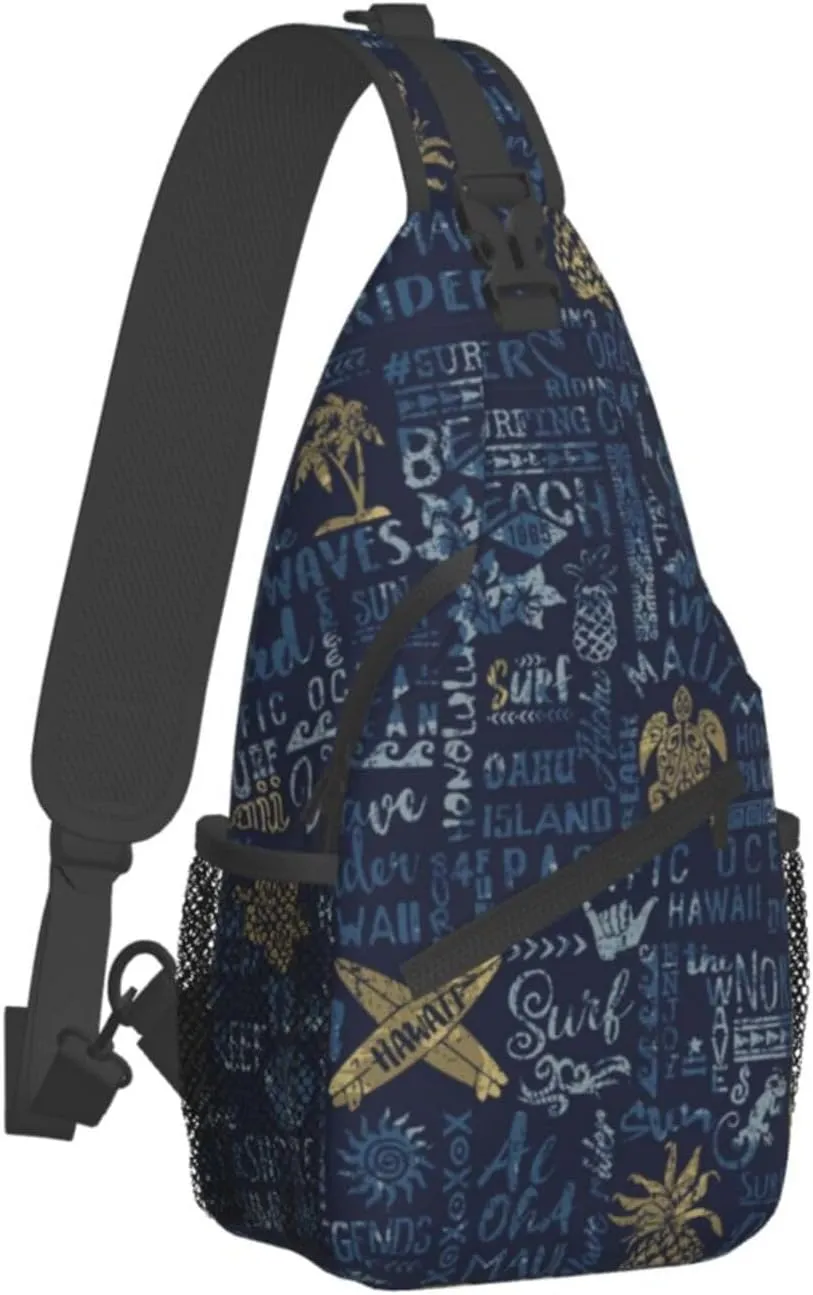 Hawaii Crossbody Bag Beach Shoulder Bag Backpack Hawaiian Sling Bag Chest Casual Daypack Bag for Hawaii