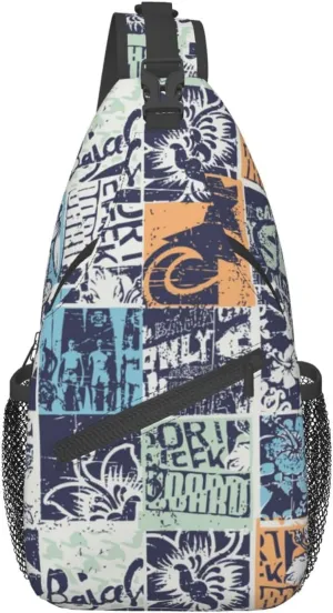 Hawaii Crossbody Bag Beach Shoulder Bag Backpack Hawaiian Sling Bag Chest Casual Daypack Bag for Hawaii