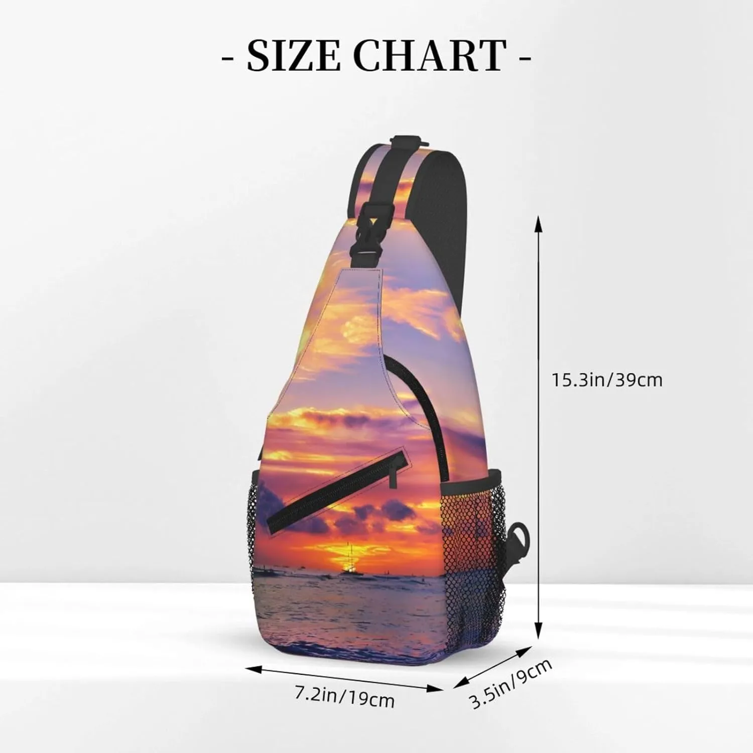 Hawaiian Sunset Chest Sling Bag Crossbody Shoulder Backpack Bag Gym Cycling Travel Hiking Daypack Cross Bag