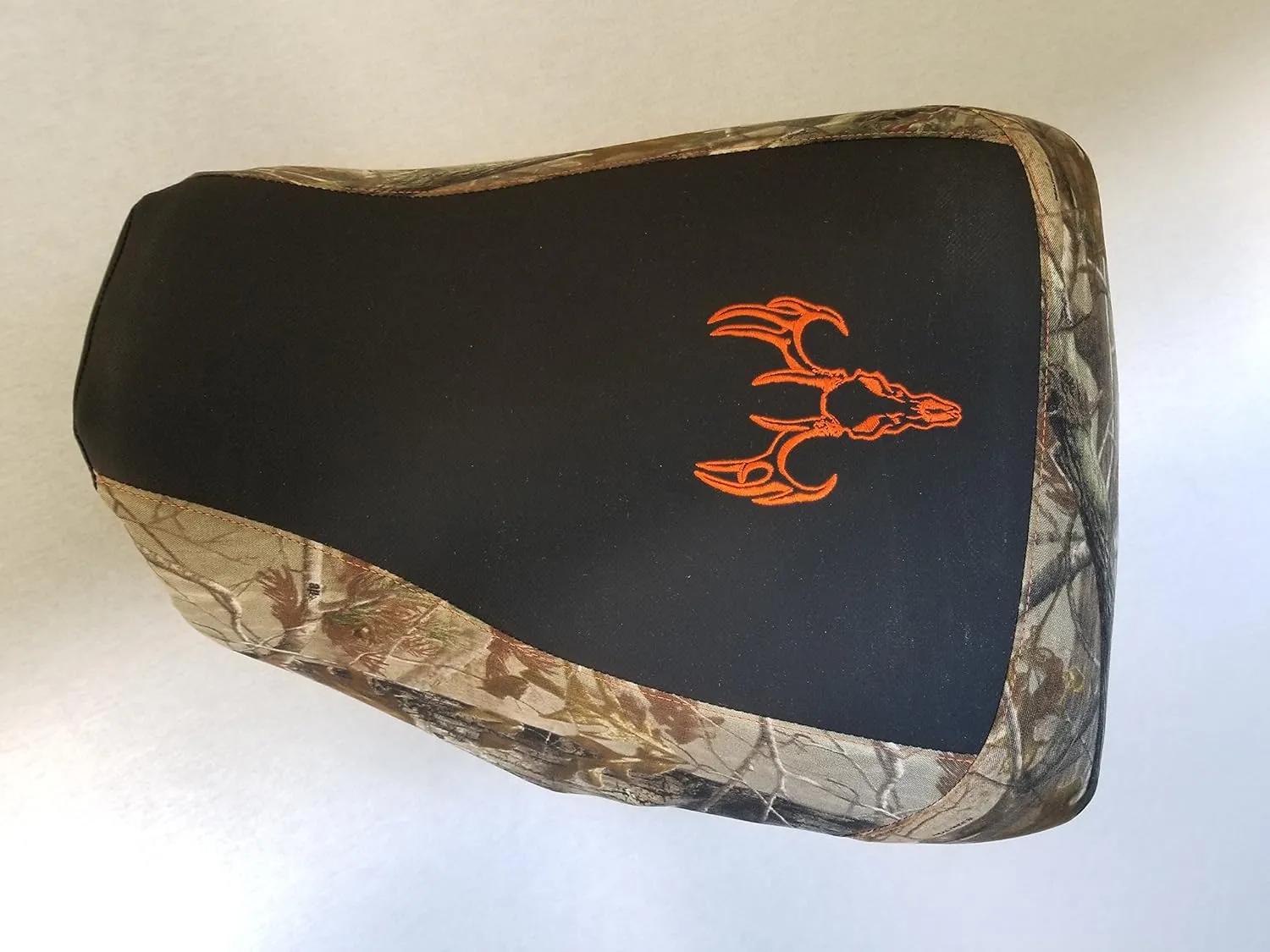 HCC Racing seat cover compatible with Honda TRX 350 fits 1986-1989 black gripper/Realtree AP deer skull orange
