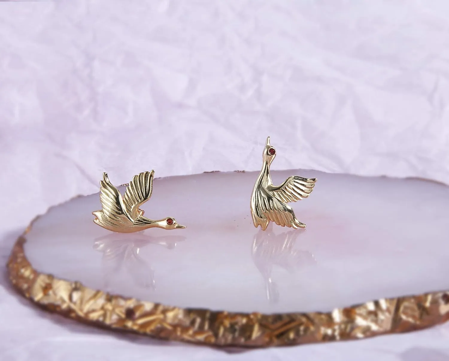 Helen de Lete Innovative Wild Goose Flying Birds S925 Sterling Silver Earrings for Women