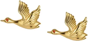 Helen de Lete Innovative Wild Goose Flying Birds S925 Sterling Silver Earrings for Women