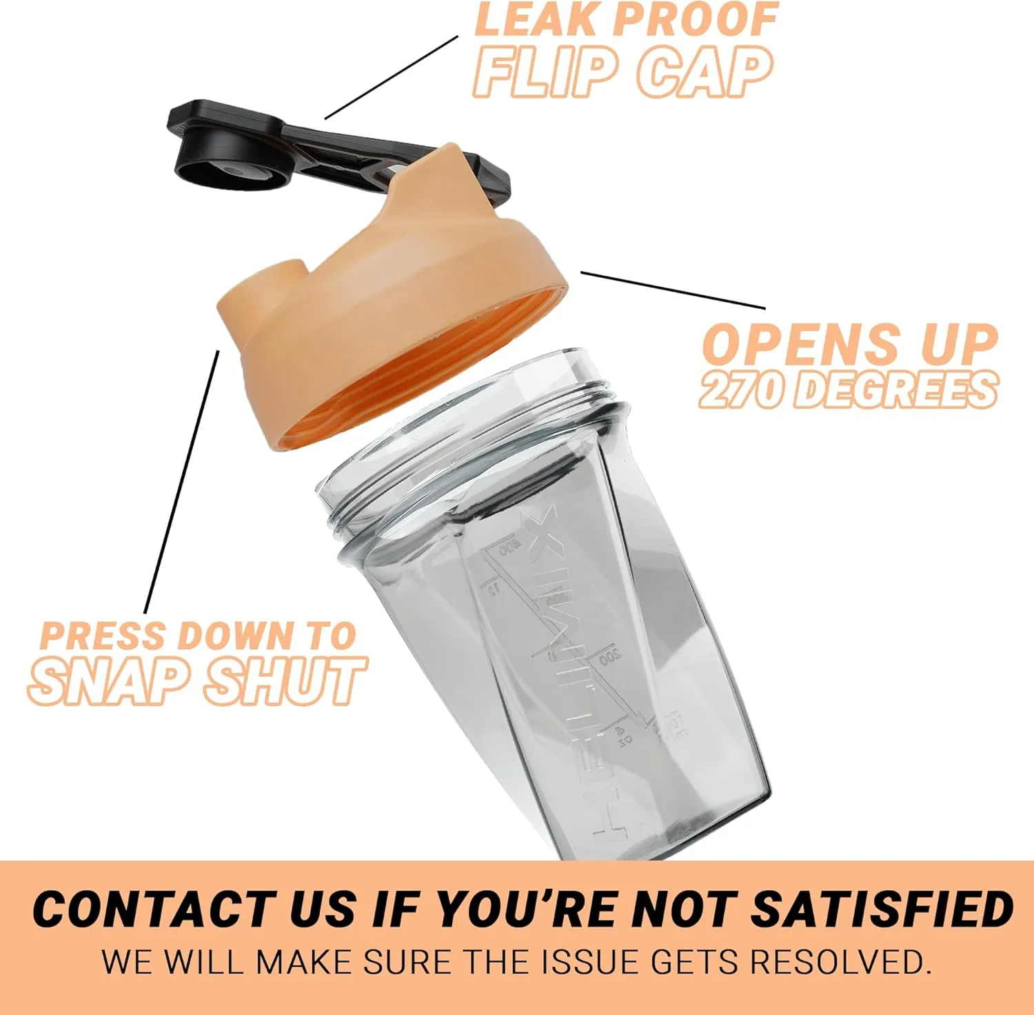 HELIMIX 1.5 Vortex Blender Shaker Bottle Holds Upto 20oz | No Blending Ball or Whisk | USA Made | Portable Pre Workout Whey Protein Drink Shaker Cup | Mixes Cocktails Smoothies Shakes | Top Rack Safe