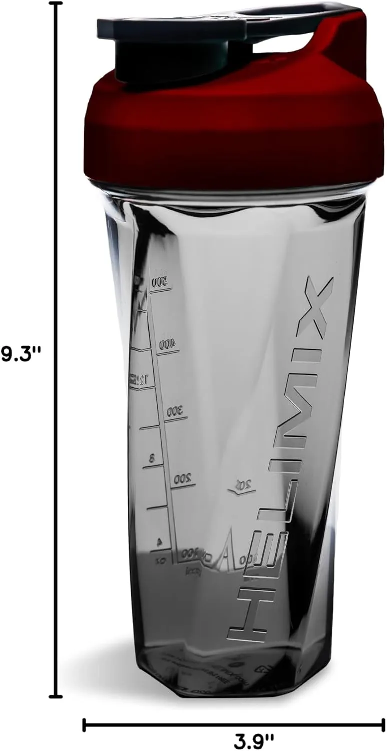 HELIMIX 2.0 Vortex Blender Shaker Bottle Holds upto 28oz | No Blending Ball or Whisk | USA Made | Portable Pre Workout Whey Protein Drink Shaker Cup | Mixes Cocktails Smoothies Shakes | Top Rack Safe