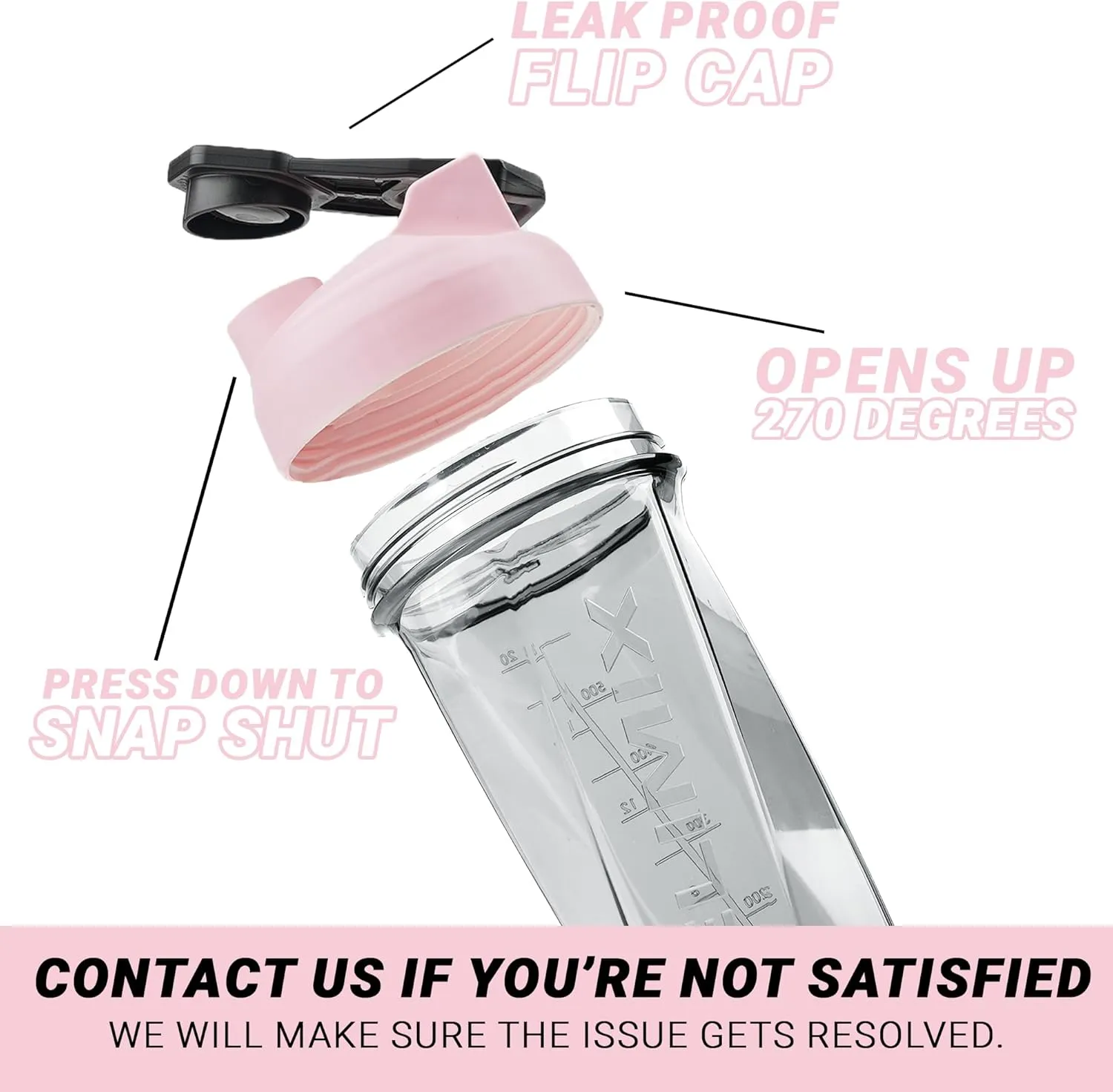 HELIMIX 2.0 Vortex Blender Shaker Bottle Holds upto 28oz | No Blending Ball or Whisk | USA Made | Portable Pre Workout Whey Protein Drink Shaker Cup | Mixes Cocktails Smoothies Shakes | Top Rack Safe