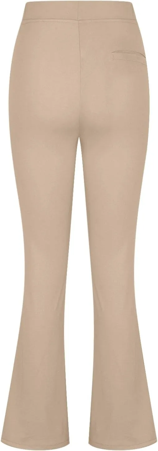 HGps8w Pull On Dress Pants for Women with Pockets, Business Casual High Waisted Stretchy Bootcut/Straight Work Pants
