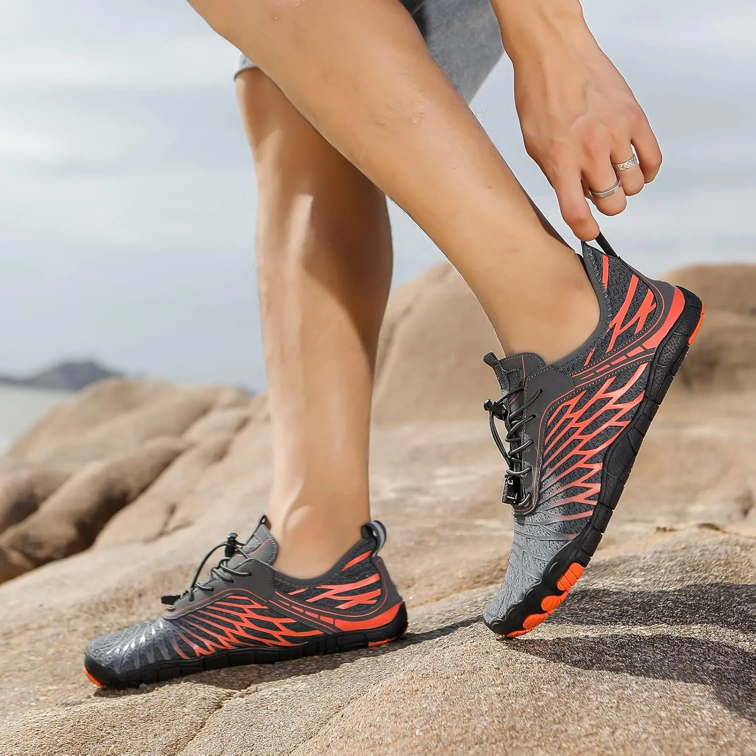 Hike Barefoot Shoes Womens Men,Unisex Barefoot Water Shoes Breathable, Anti-Slip Hiking Footwear for Athletic Wide Toe Shoe Footwear for Hiking, Walking, Running, Yoga, and Water Sports