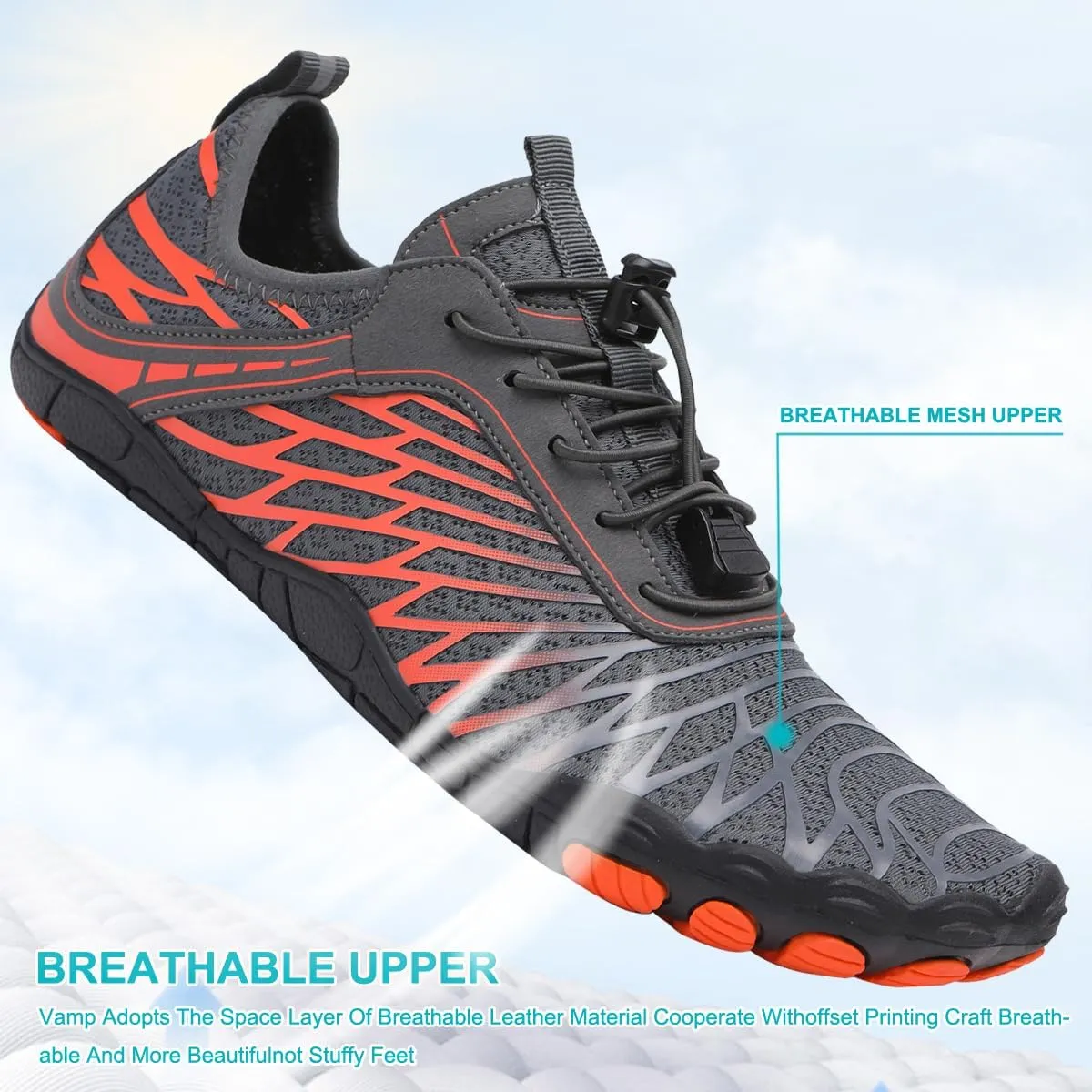 Hike Barefoot Shoes Womens Men,Unisex Barefoot Water Shoes Breathable, Anti-Slip Hiking Footwear for Athletic Wide Toe Shoe Footwear for Hiking, Walking, Running, Yoga, and Water Sports