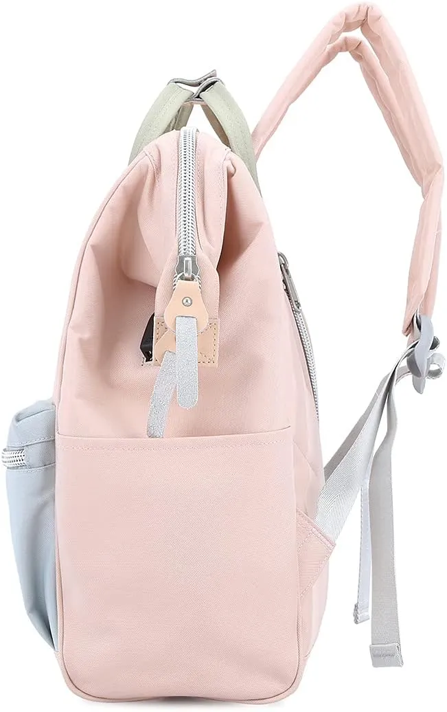 himawari Laptop Backpack for Women&Men Travel Backpack With USB Charging Port Large Business Bag Water Resistant College Bag Computer Bag Doctor Bag (1881-Pink/blue, Regular)