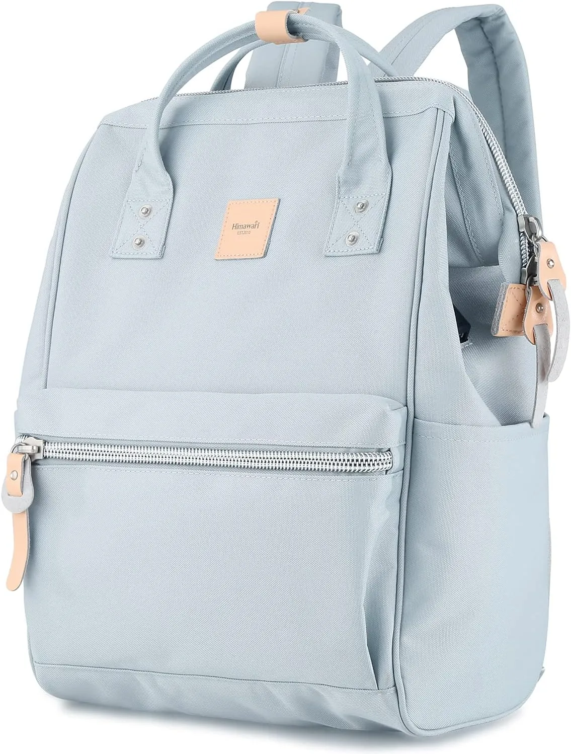 himawari Laptop Backpack for Women&Men Travel Business Backpack With USB Charging Port Large, Water Resistant College Bag Computer Bag Doctor Bag (1881-Light blue, Regular)