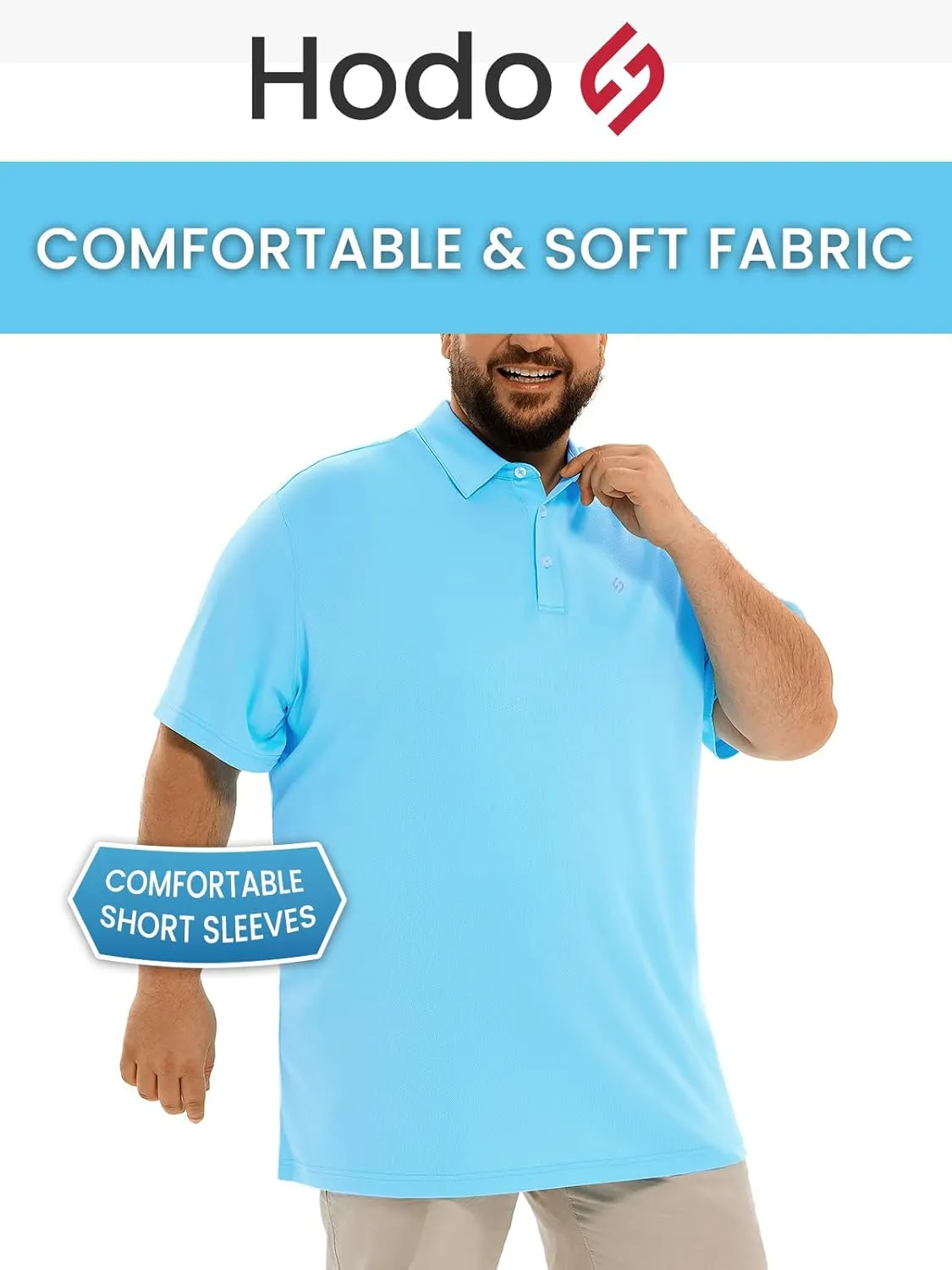 HOdo Big and Tall Mens Polo Shirt Moisture Wicking Sport Golf Shirts 2XL-6XL