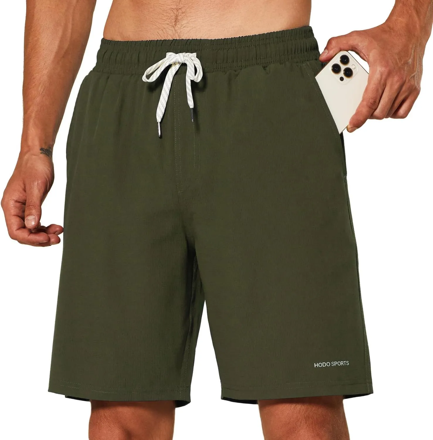 HODOSPORTS Mens Swim Trunks with Compression Liner 9 Inch Quick Dry Swim Shorts with Pockets Swim Suit