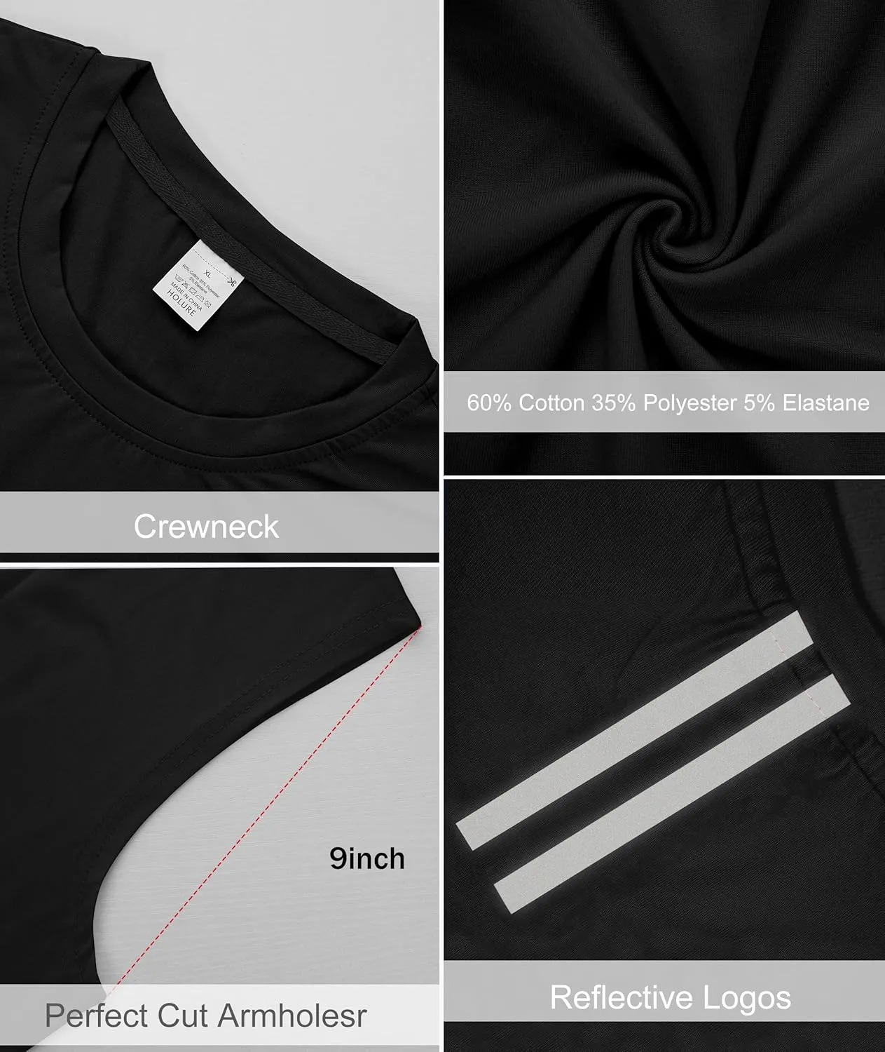 Holure 1 or 3 or 5 Pack Men's Gym Tank Tops Workout Sleeveless T-Shirts Athletic Muscle Tank Training Bodybuilding Shirts