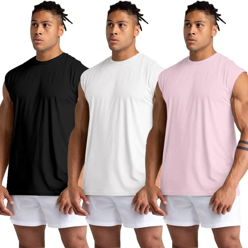 Holure 1 or 3 or 5 Pack Men's Gym Tank Tops Workout Sleeveless T-Shirts Athletic Muscle Tank Training Bodybuilding Shirts