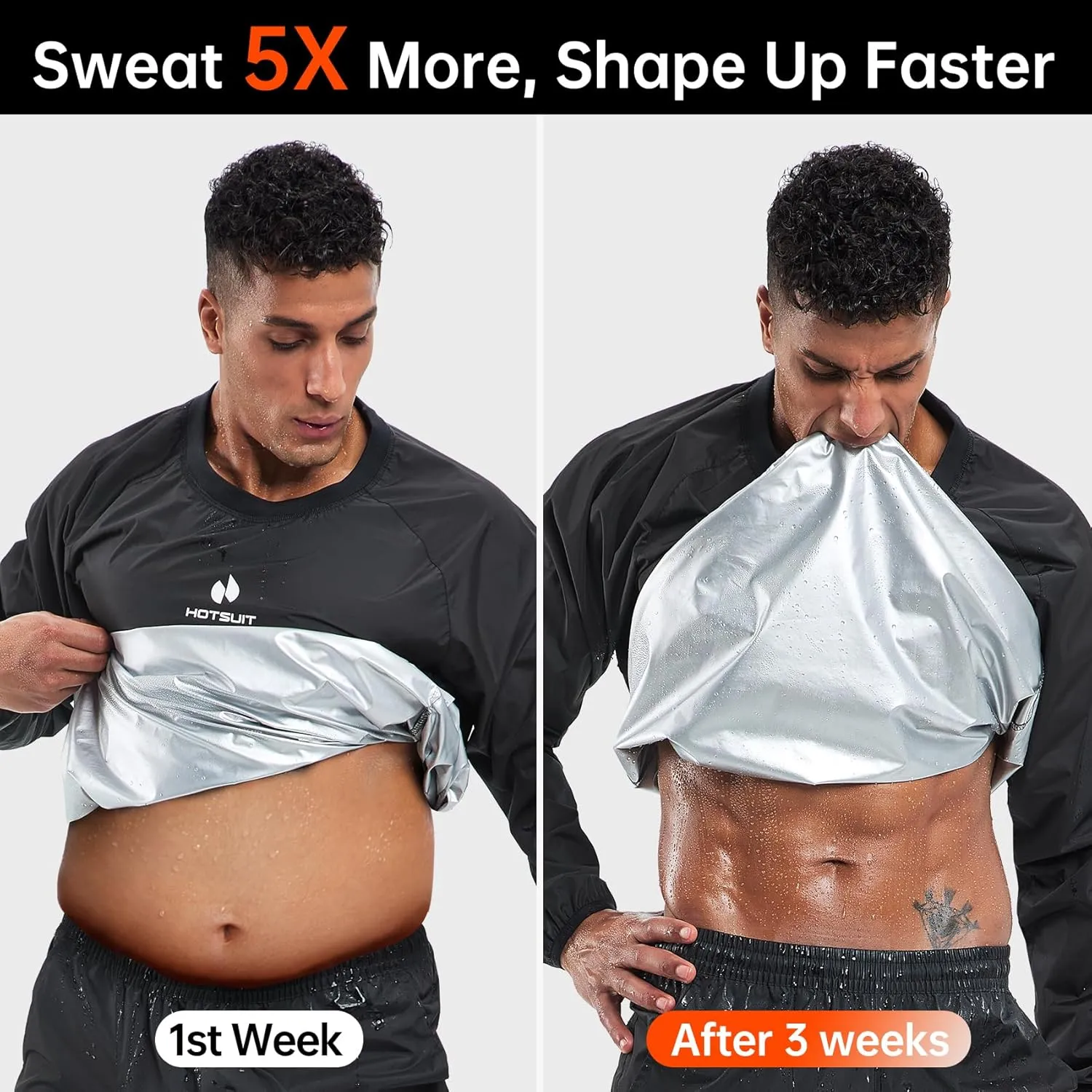 HOTSUIT Men Sauna Suit Sweat Suits Durable Gym Exercise Workout Jacket