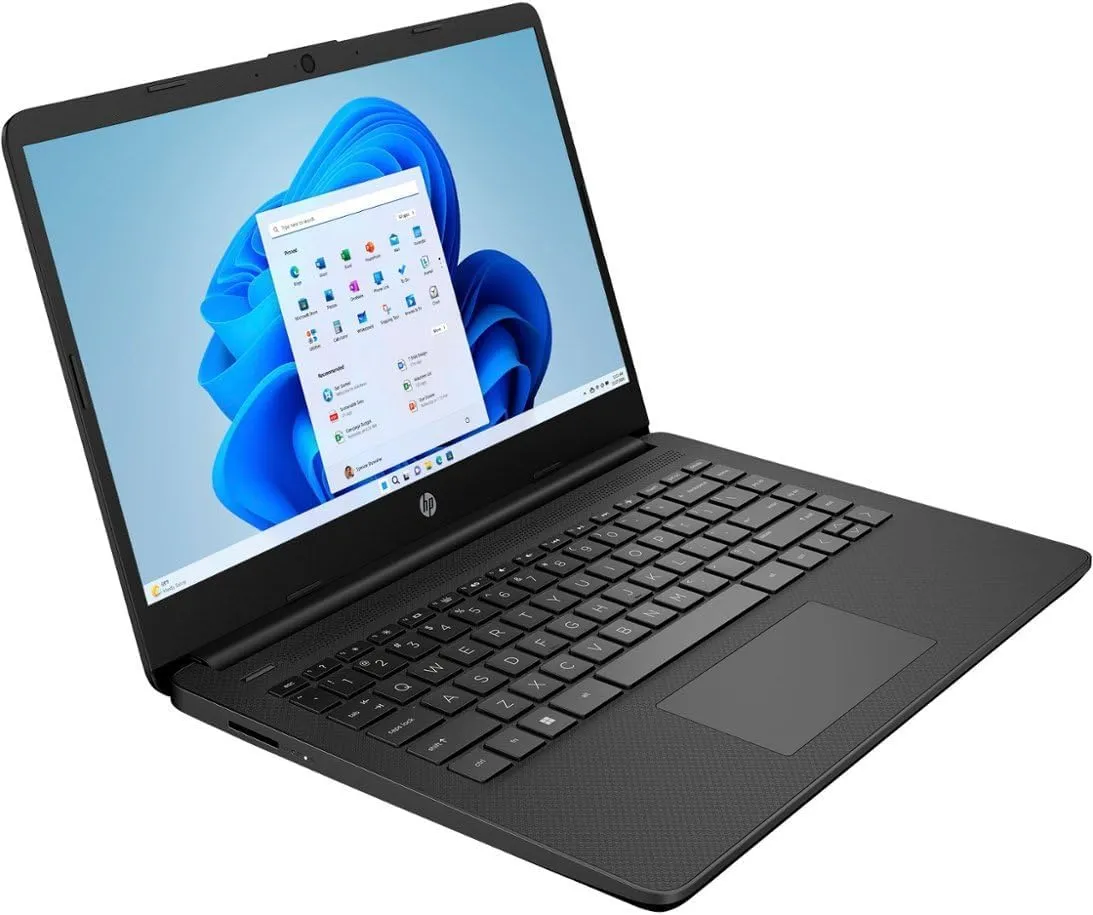 HP 14 Premium HD Portable Laptop Computer Students Business, Quad-Core Intel Celeron Processor, 16GB RAM, 256GB Storage(128GB eMMC 128GB Ghost Manta SD Card), 1 Year Office 365, HDMI, Win 11
