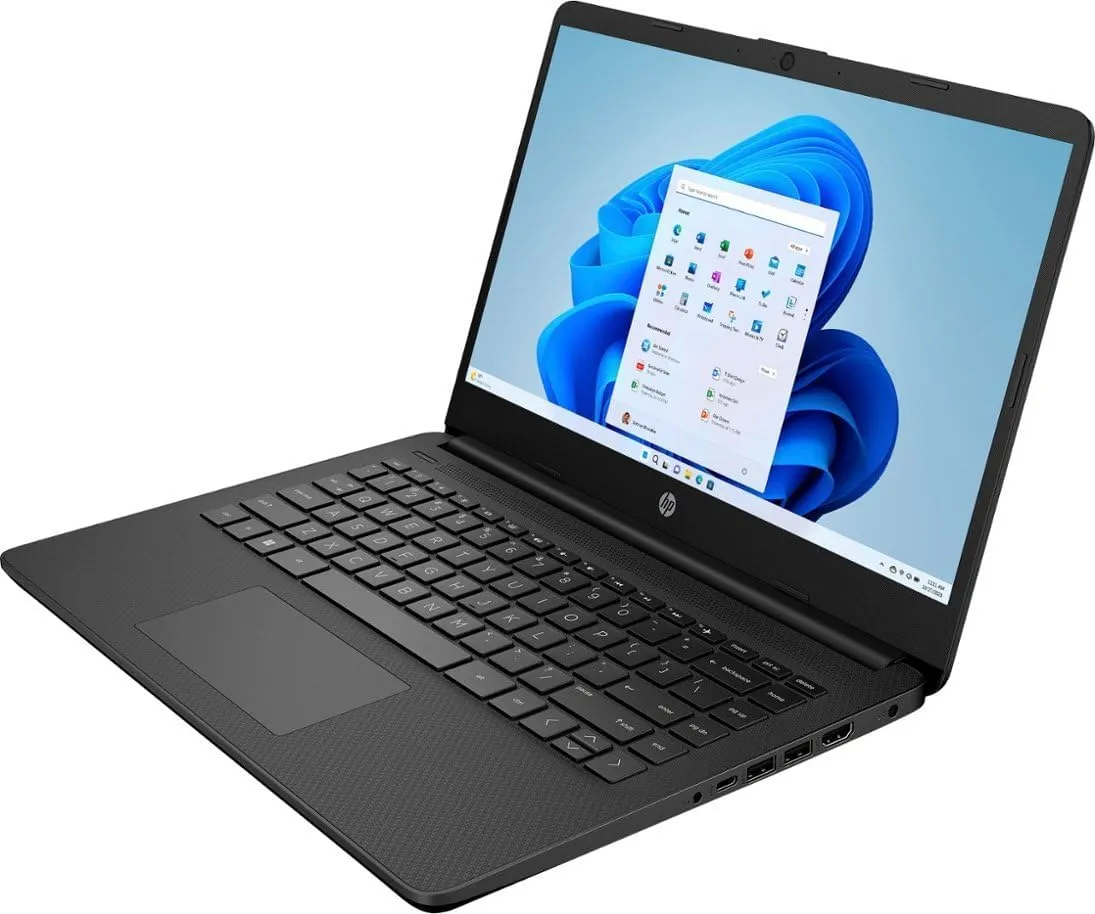 HP 14 Premium HD Portable Laptop Computer Students Business, Quad-Core Intel Celeron Processor, 16GB RAM, 256GB Storage(128GB eMMC 128GB Ghost Manta SD Card), 1 Year Office 365, HDMI, Win 11
