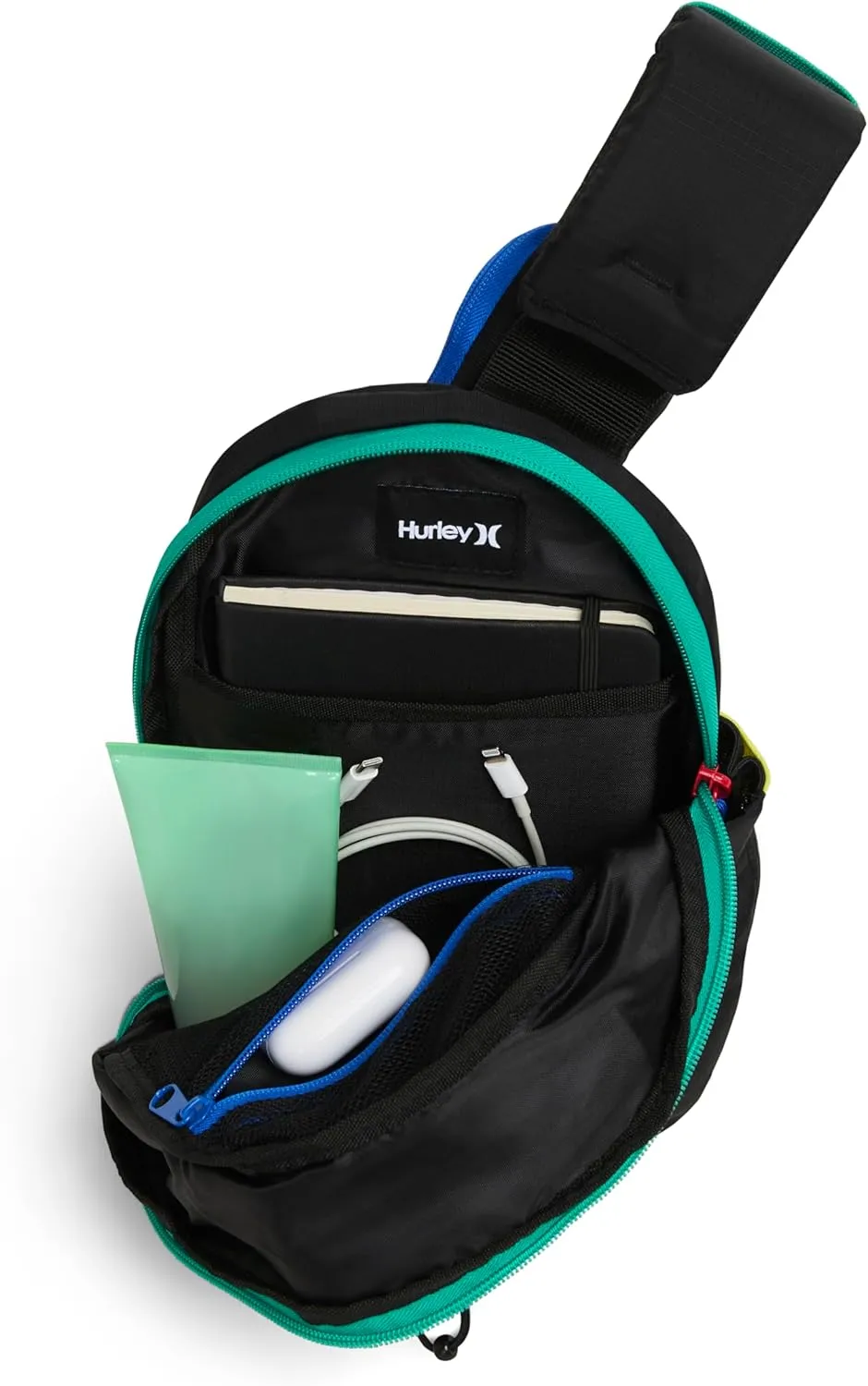 Hurley Men's Crossbody Sling Bag, Black, One Size