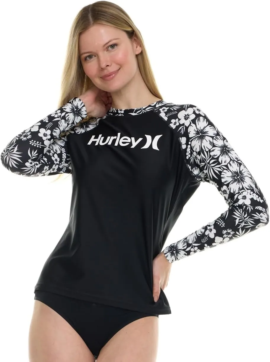 Hurley Rash Guard for Women, Womens Rash Guard Long Sleeve Shirts