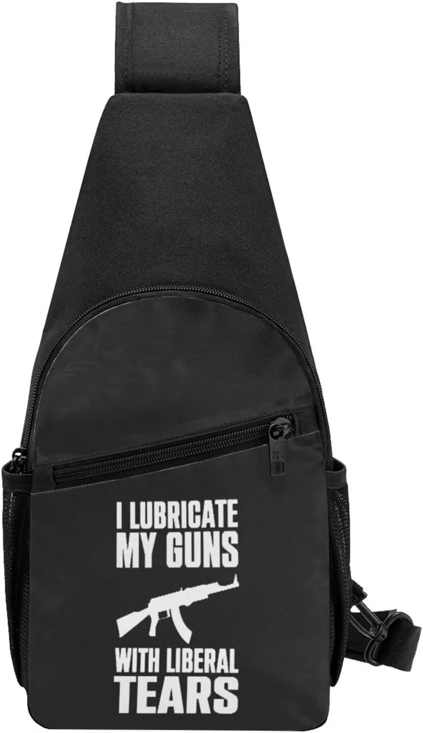 I Oil My Gun With Liberal Tears Adjustable Fanny Pack Waist Bag For Travel Sports