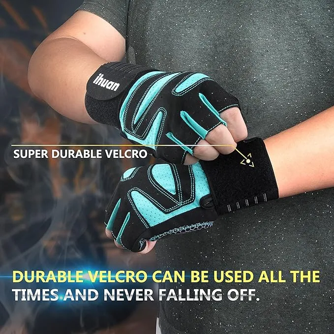 ihuan Ventilated Weight Lifting Gym Workout Gloves