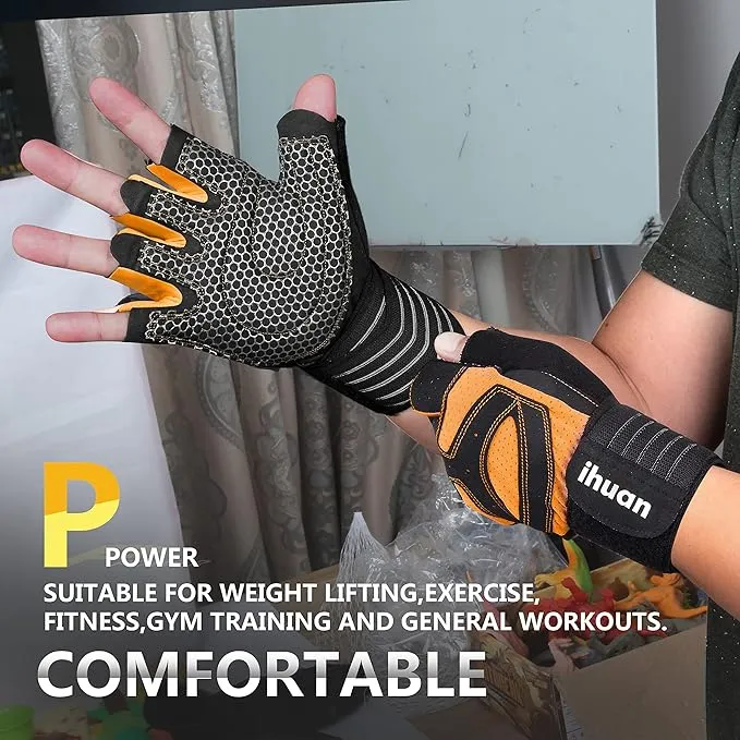 ihuan Ventilated Weight Lifting Gym Workout Gloves