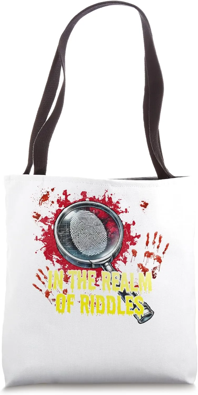 In the Realm of Riddles Funny Humor Tote Bag