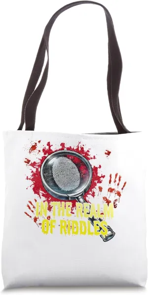 In the Realm of Riddles Funny Humor Tote Bag