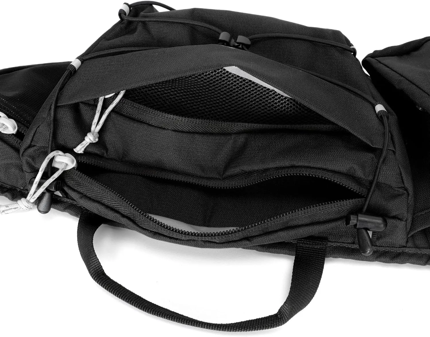 INOXTO Slim Running Belt Fanny Pack for Women and Men Sports Waist Bag Pack for Running Walking Cycling Hiking Reflective Running Pouch Belt for All Phones (Black)