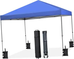 Instant Up Tent Canopy Waterproof & Outdoor Sun Shelter with Wheeled Carry Bag Ideal for Beach Camping and Events Royal Blue