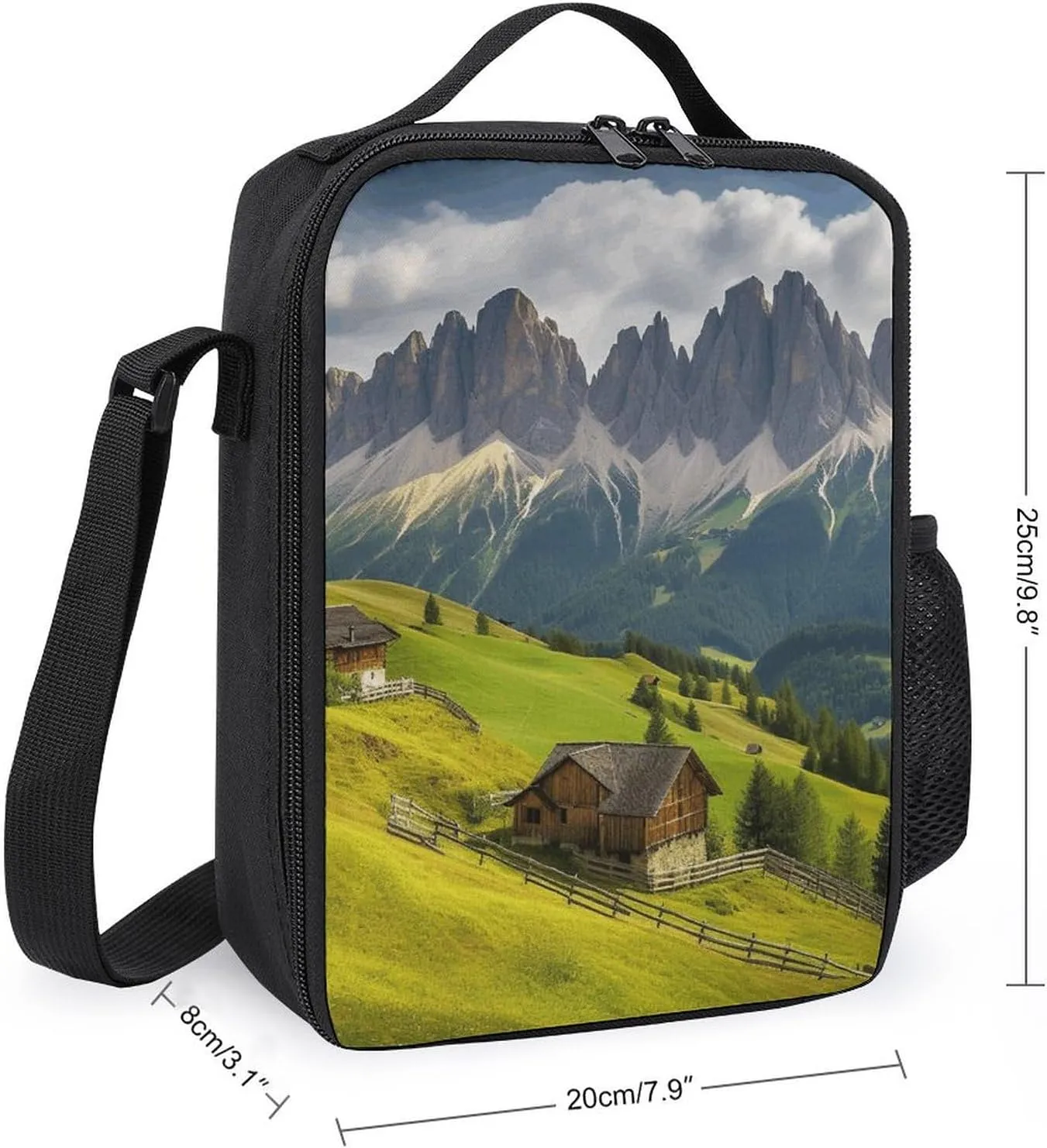 Insulated Lunch Bag Lunch Box for Woman Man Surrounded by Mountains Lunchbox Lunch Tote Bag for Work