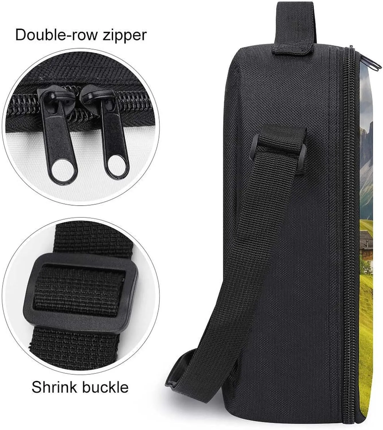 Insulated Lunch Bag Lunch Box for Woman Man Surrounded by Mountains Lunchbox Lunch Tote Bag for Work