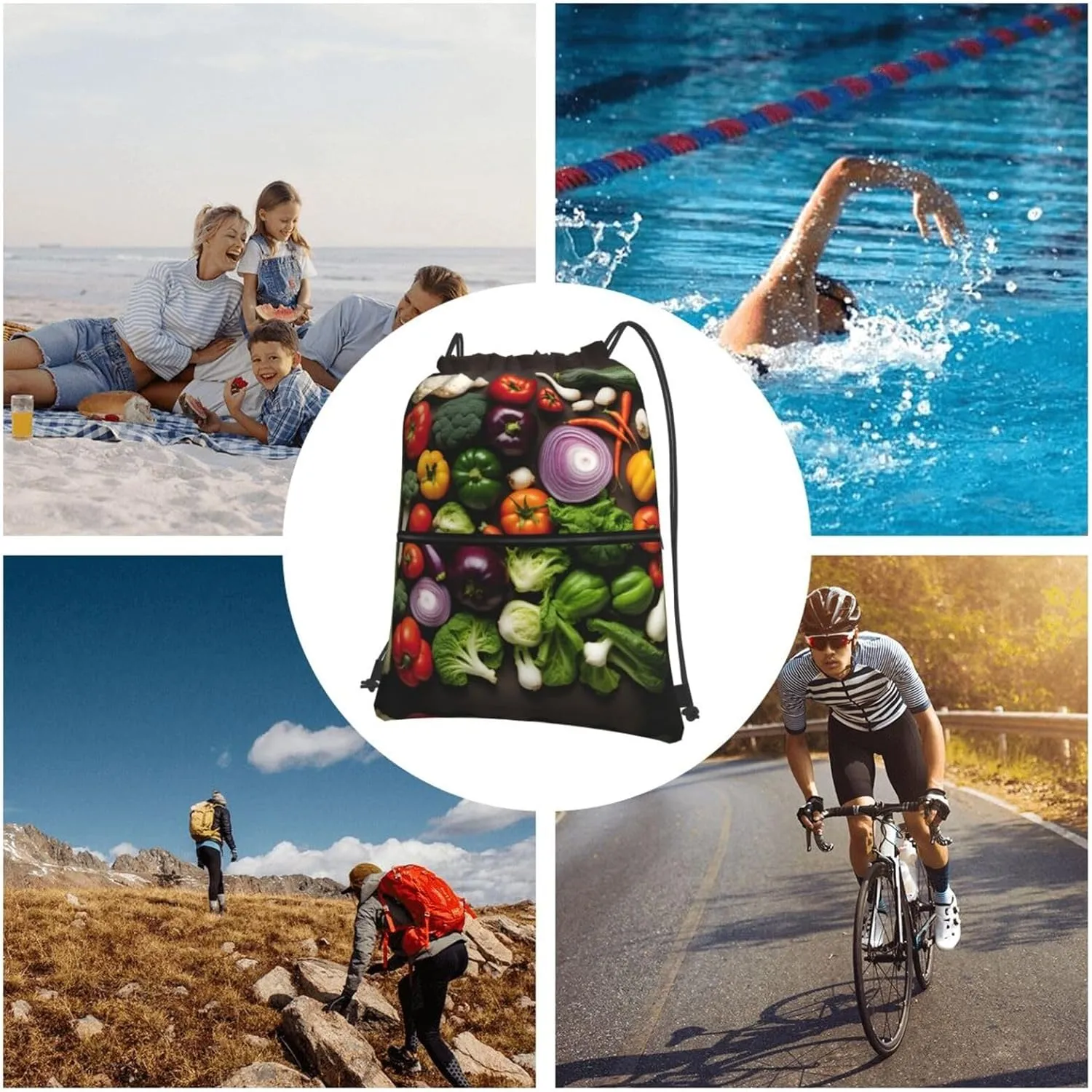 Introduction Of Various Vegetables Drawstring Backpack String Bag Sackpack Cinch For Gym Shopping Sport Yoga