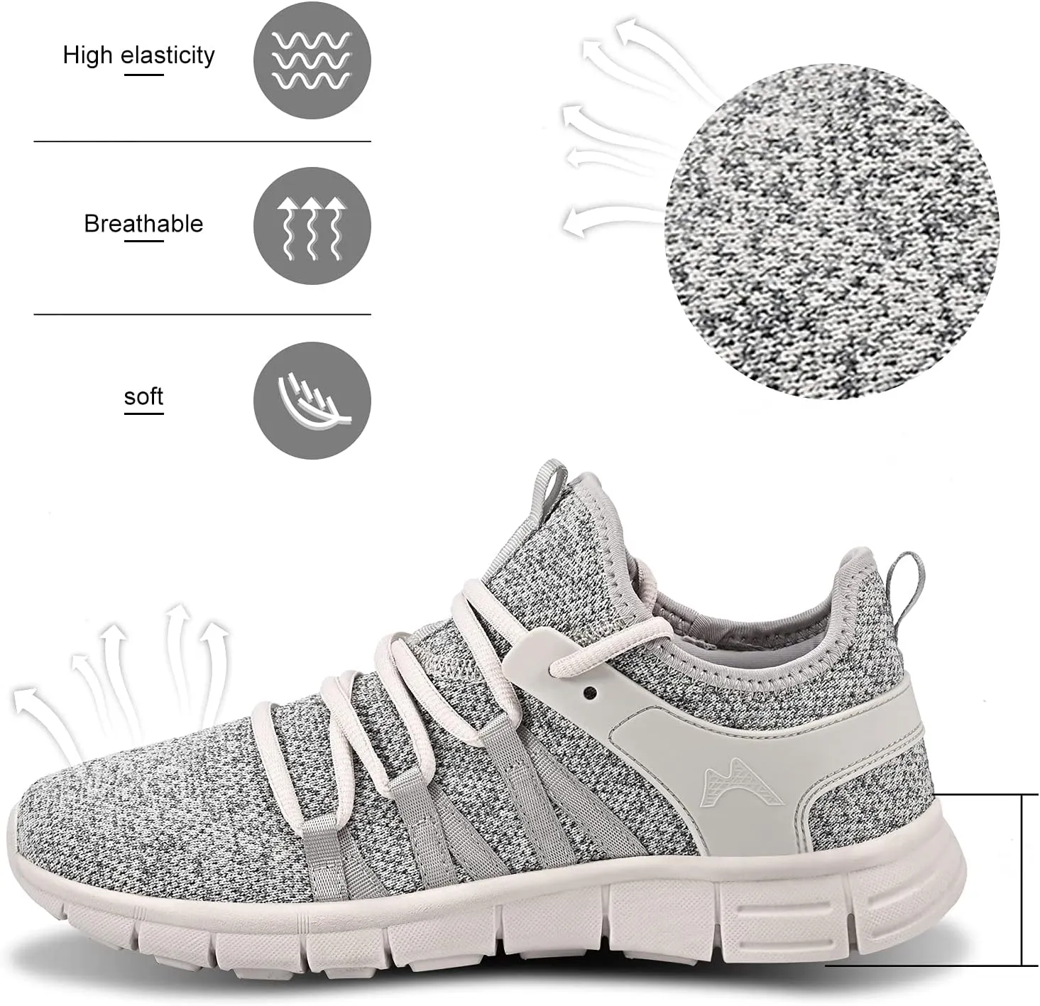 INZCOU Running Shoes Lightweight Tennis Shoes Non Slip Gym Workout Shoes Breathable Mesh Walking Sneakers