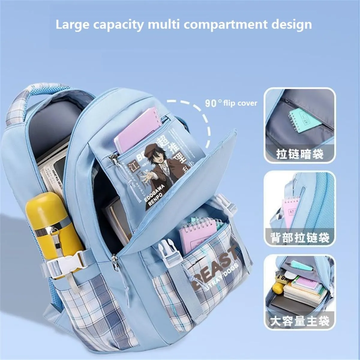 ISaikoy Anime Fruit Basket Backpack Student Kyo Soma Daypack Bookbag Daypack School Bag 7