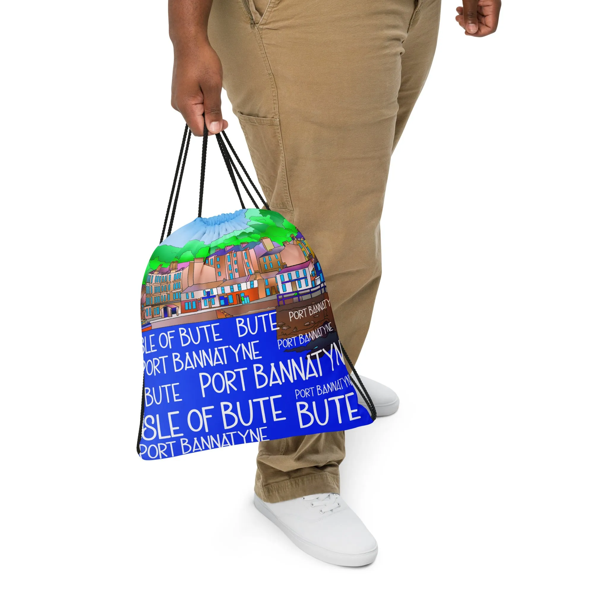 Isle of Bute Drawstring bag #16 - Port Bannatynne - FREE p&p Worldwide