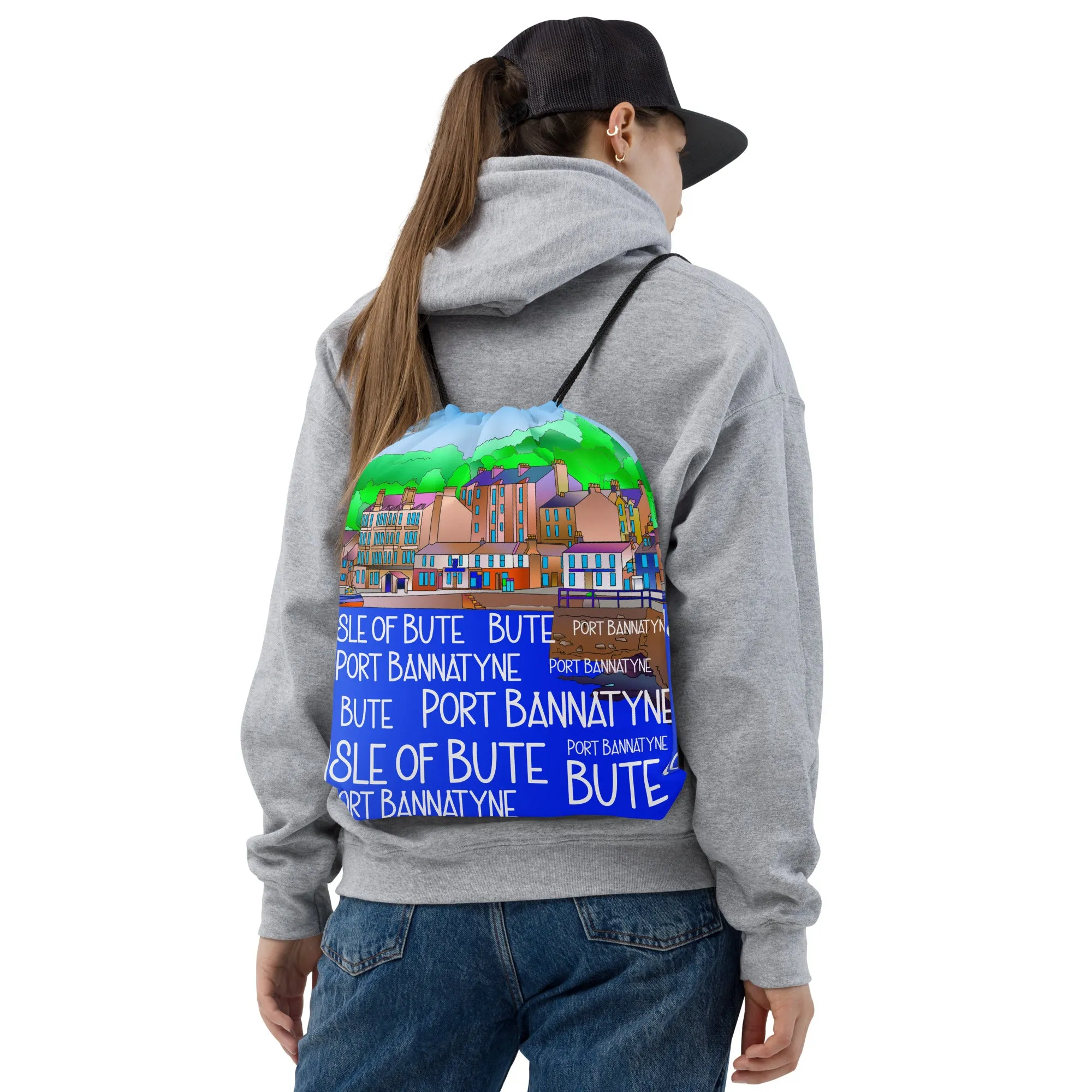 Isle of Bute Drawstring bag #16 - Port Bannatynne - FREE p&p Worldwide