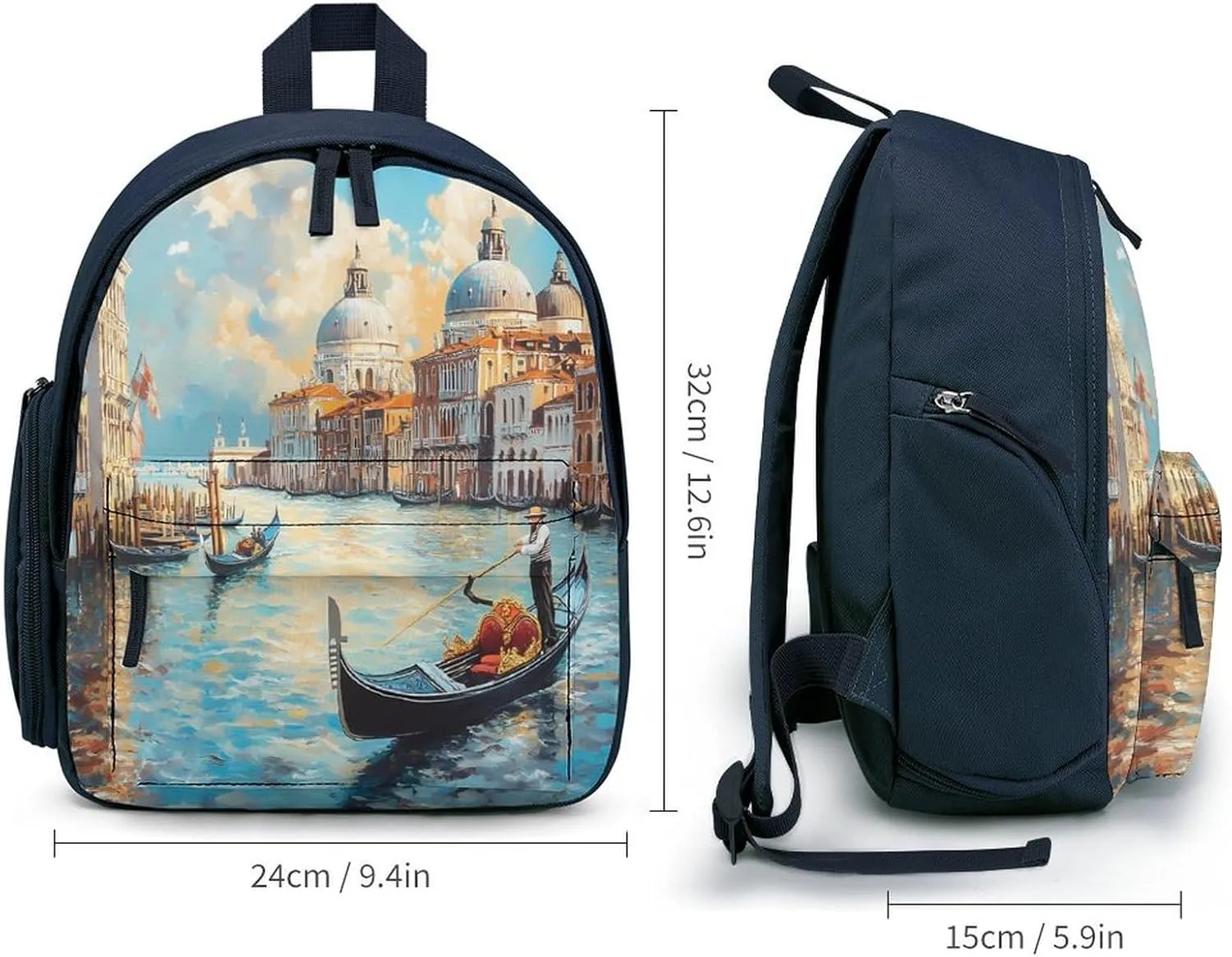 Italian Architecture Venice Travel Backpack Water Resistant Luggage Daypack Business Weekender Bag for Men Women