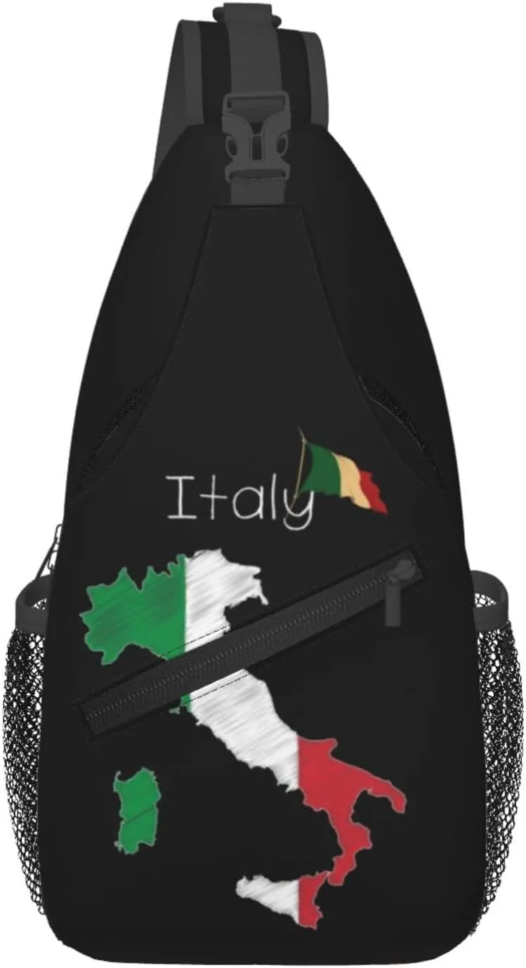 Italy Crossbody Bag Italy Flag Shoulder Bag Backpack Italian Sling Bag Italy Italian Flag Chest Casual Daypack Bag