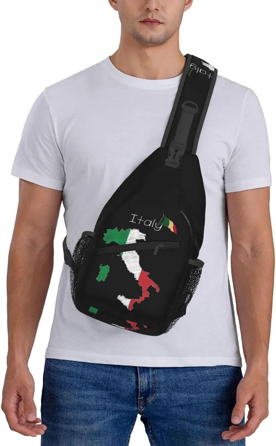 Italy Crossbody Bag Italy Flag Shoulder Bag Backpack Italian Sling Bag Italy Italian Flag Chest Casual Daypack Bag