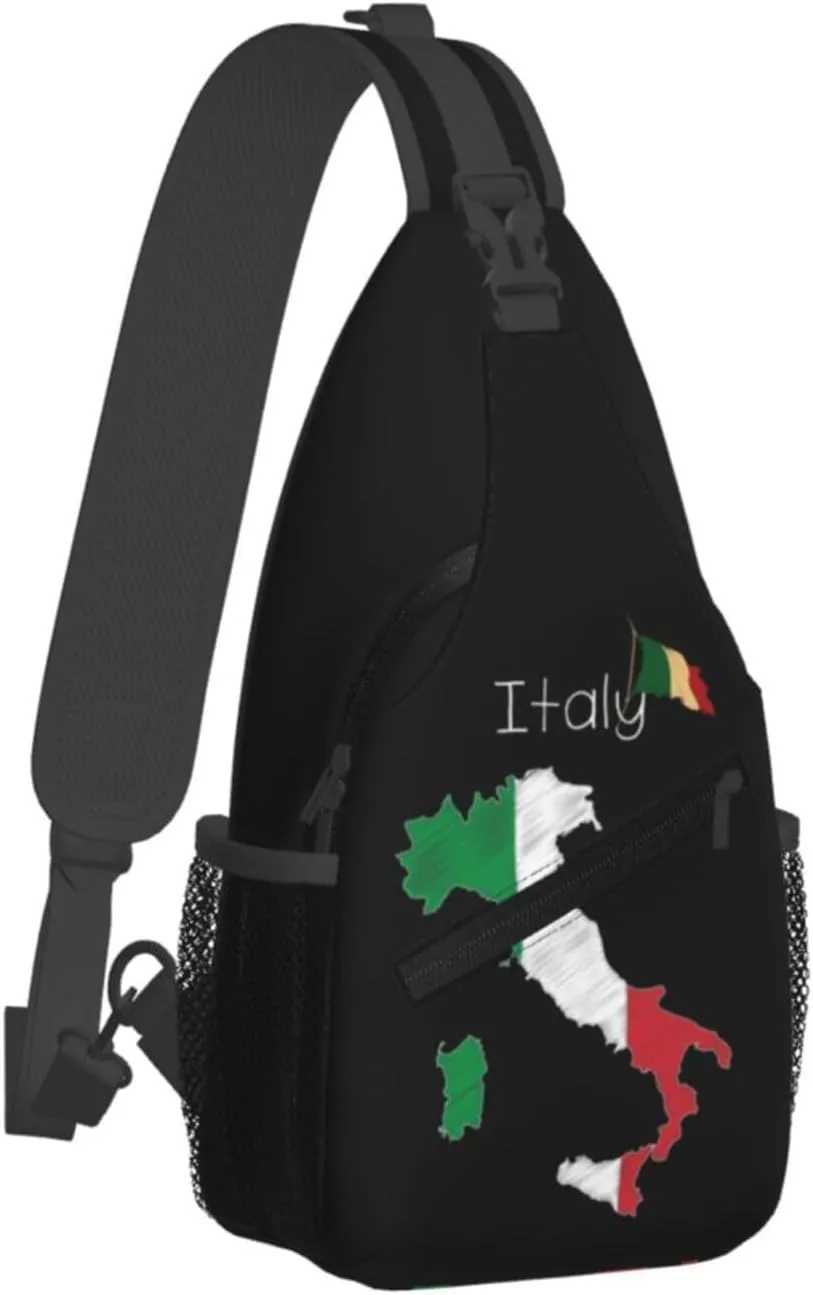 Italy Crossbody Bag Italy Flag Shoulder Bag Backpack Italian Sling Bag Italy Italian Flag Chest Casual Daypack Bag