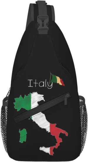 Italy Crossbody Bag Italy Flag Shoulder Bag Backpack Italian Sling Bag Italy Italian Flag Chest Casual Daypack Bag