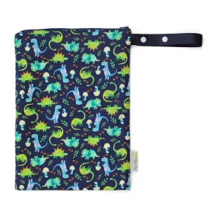 Itzy Ritzy Sealed Wet Bag with Handle – Wet Bag for Travel, Swimsuits, Cloth Diapers, Gym Clothes & Toiletries - Washable & Reusable with Water Resistant Lining - Measures 11” x 14” (Dinosaur)