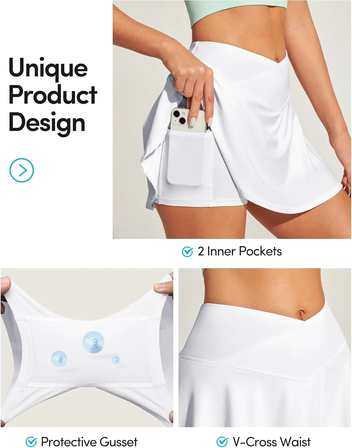 IUGA V Cross Swim Skirt High Waist Tummy Control Beach Vacation Essentials Bathing Suit Swimsuit Tankini Bikini Bottoms