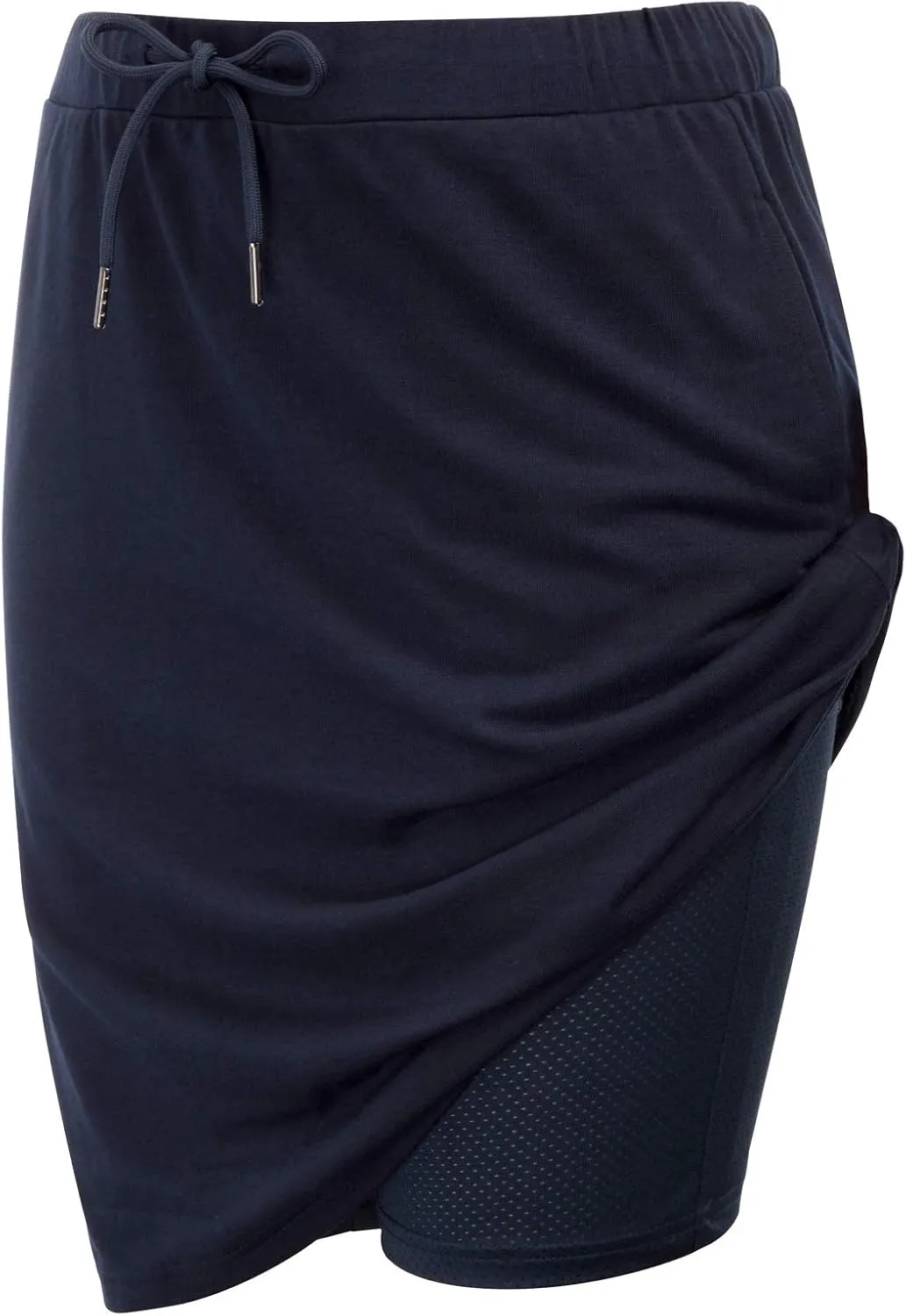 JACK SMITH Women's Stretchy Knee Length Skirts Athletic Skorts for Woman Drawstring Waist with Mesh Shorts Pockets
