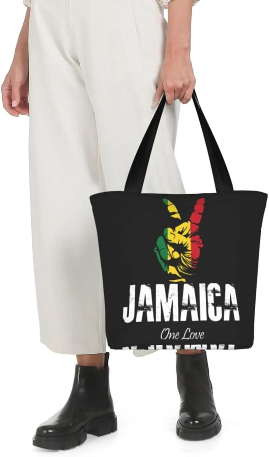 Jamaican Flag Rasta Reggae Judah Lion Women's Tote Bag Shoulder Bag Shopping Handbag Large Capacity Handbag